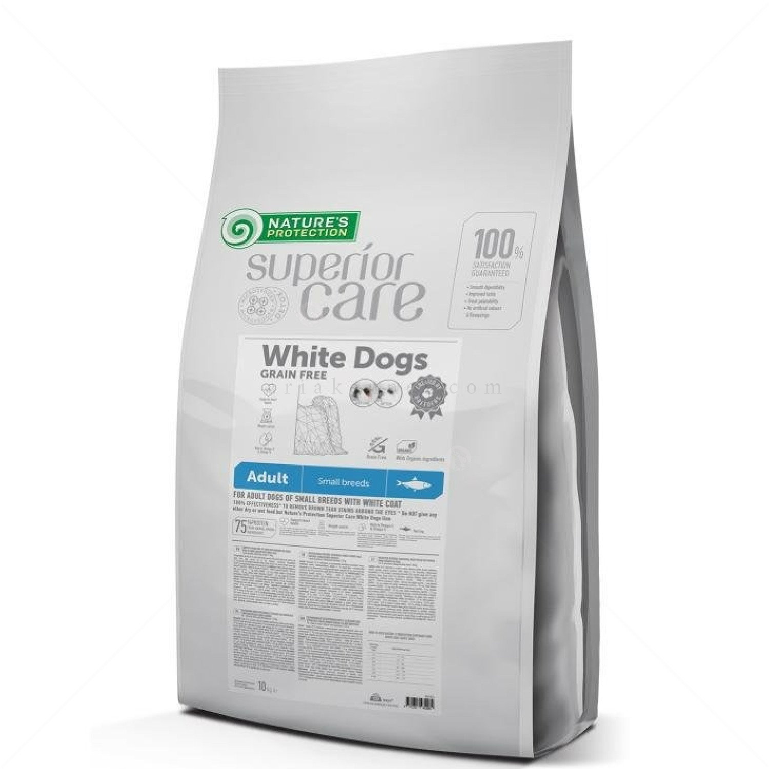 Храна за бели кучета 10 кг NATURE'S PROTECTION Superior Care White Dog Adult Small Breeds Herring