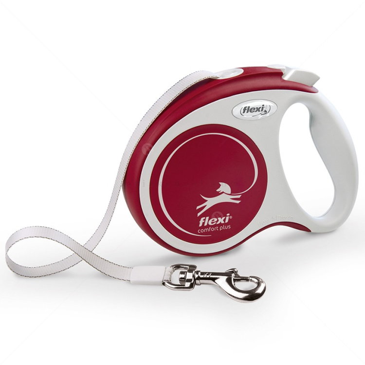 FLEXI Comfort Plus S лента – Автоматичен повод, червен
