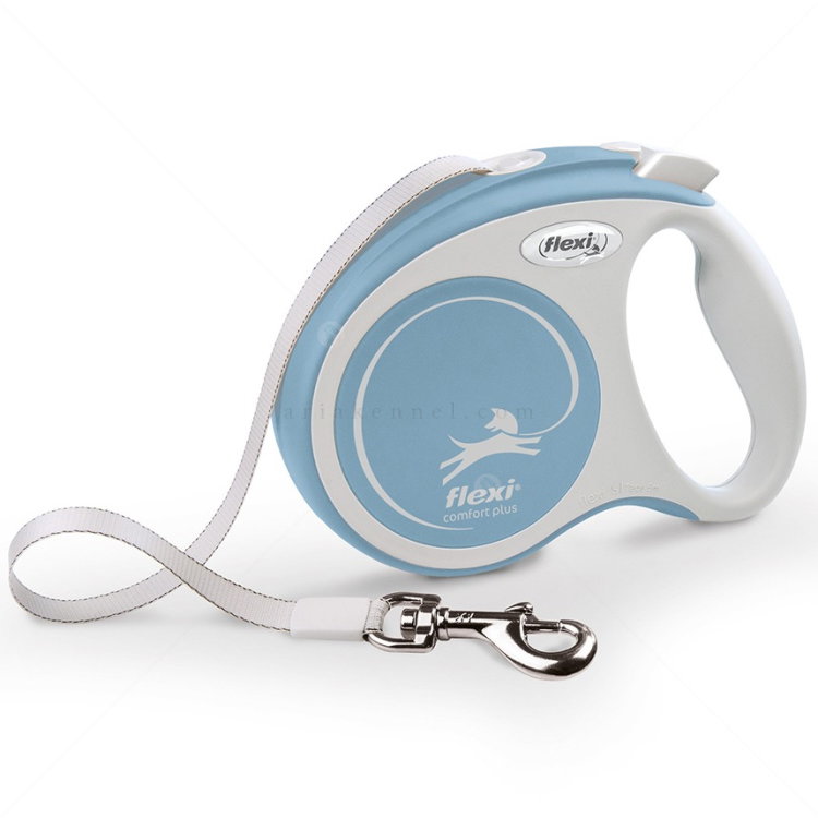 FLEXI Comfort Plus S лента – Автоматичен повод, светлосин