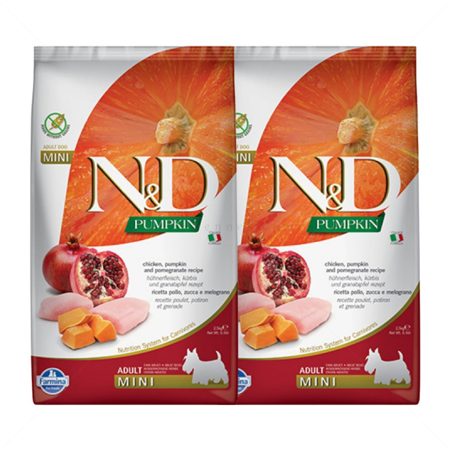 N&D Dog 2х2.500 кг Pumpkin Adult Mini Chicken & Pomegranate