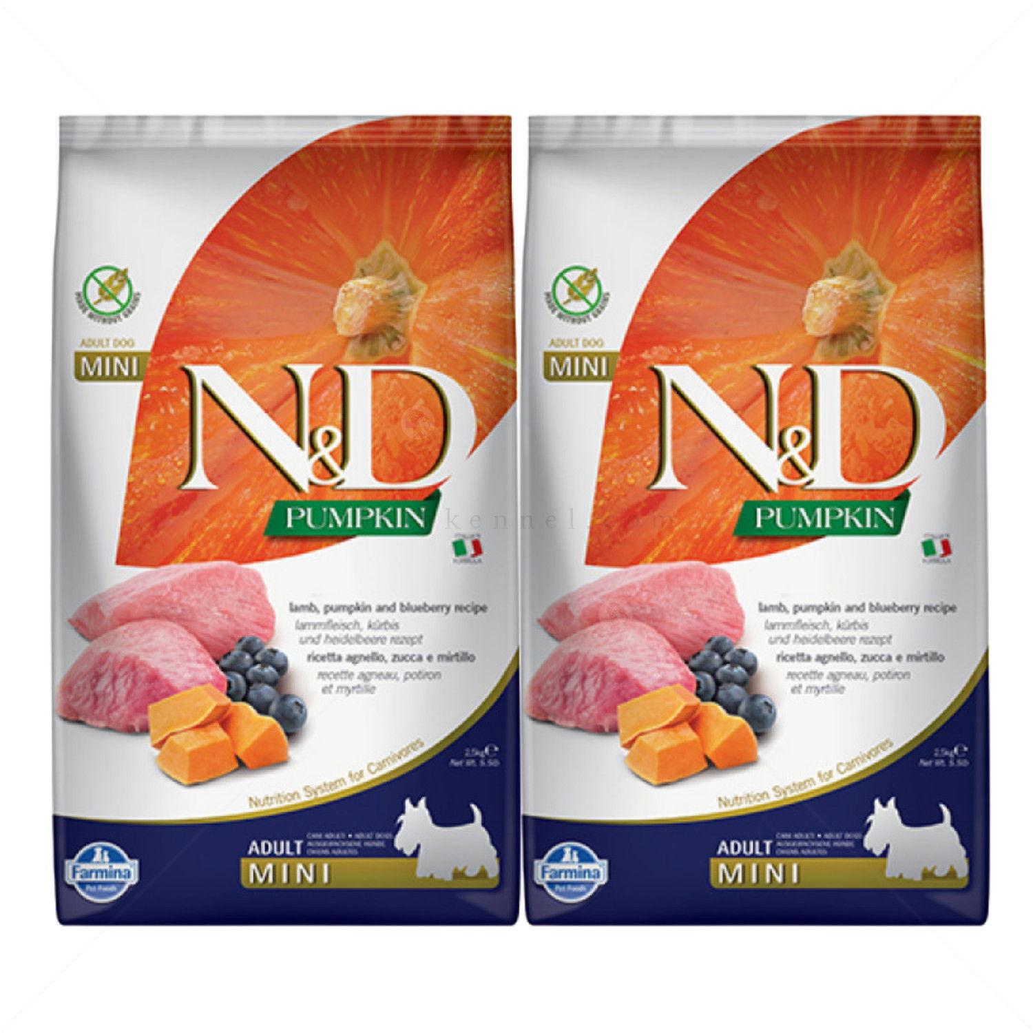 N&D Dog 2х2.500 кг Pumpkin Adult Mini Lamb & Blueberry