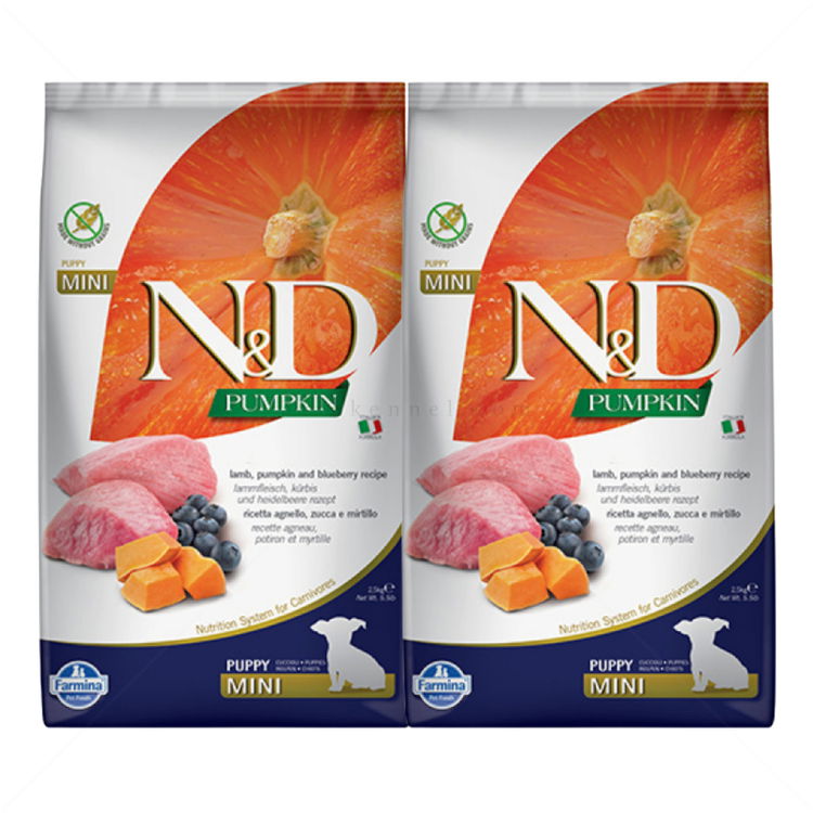 N&D Dog 2х2.500 кг Pumpkin Puppy Mini Lamb & Blueberry