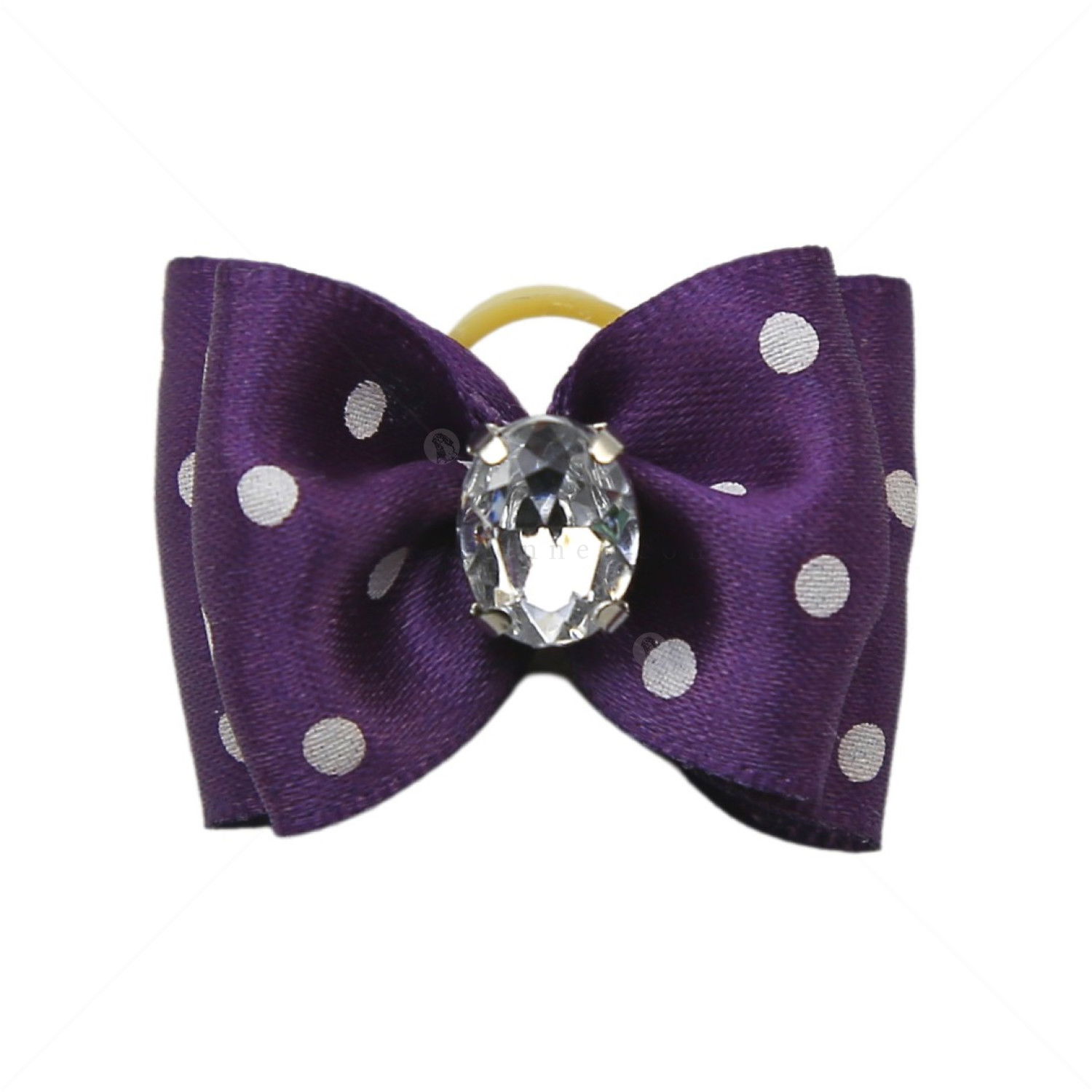 Панделка с диамантче, DOG VISION, лилава с точки