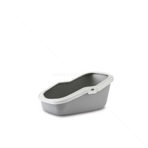 SAVIC Aseo Котешка тоалетна с висок гръб и борд, сива