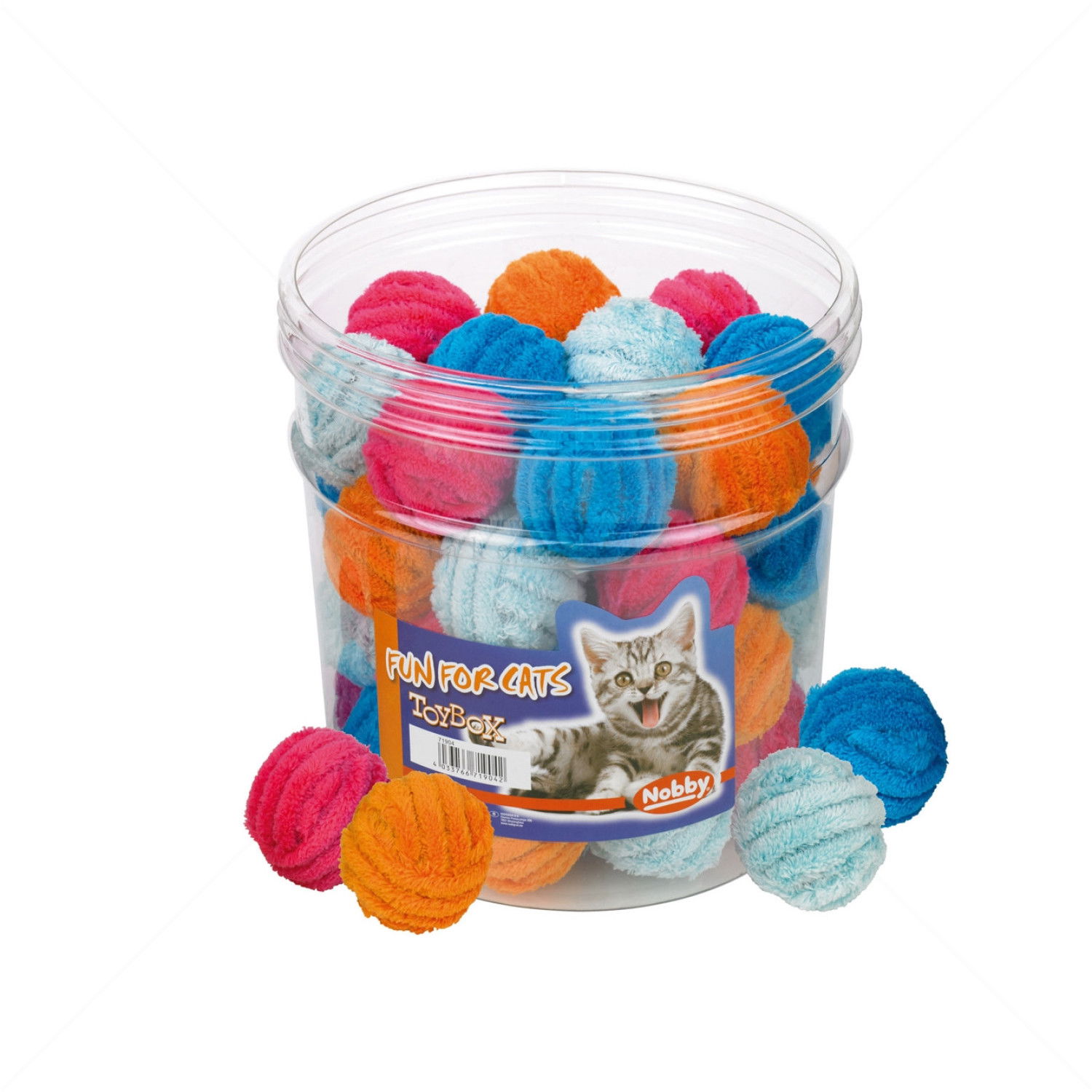 NOBBY Играчка Дрънкащо топче за котки, покрито с плюш