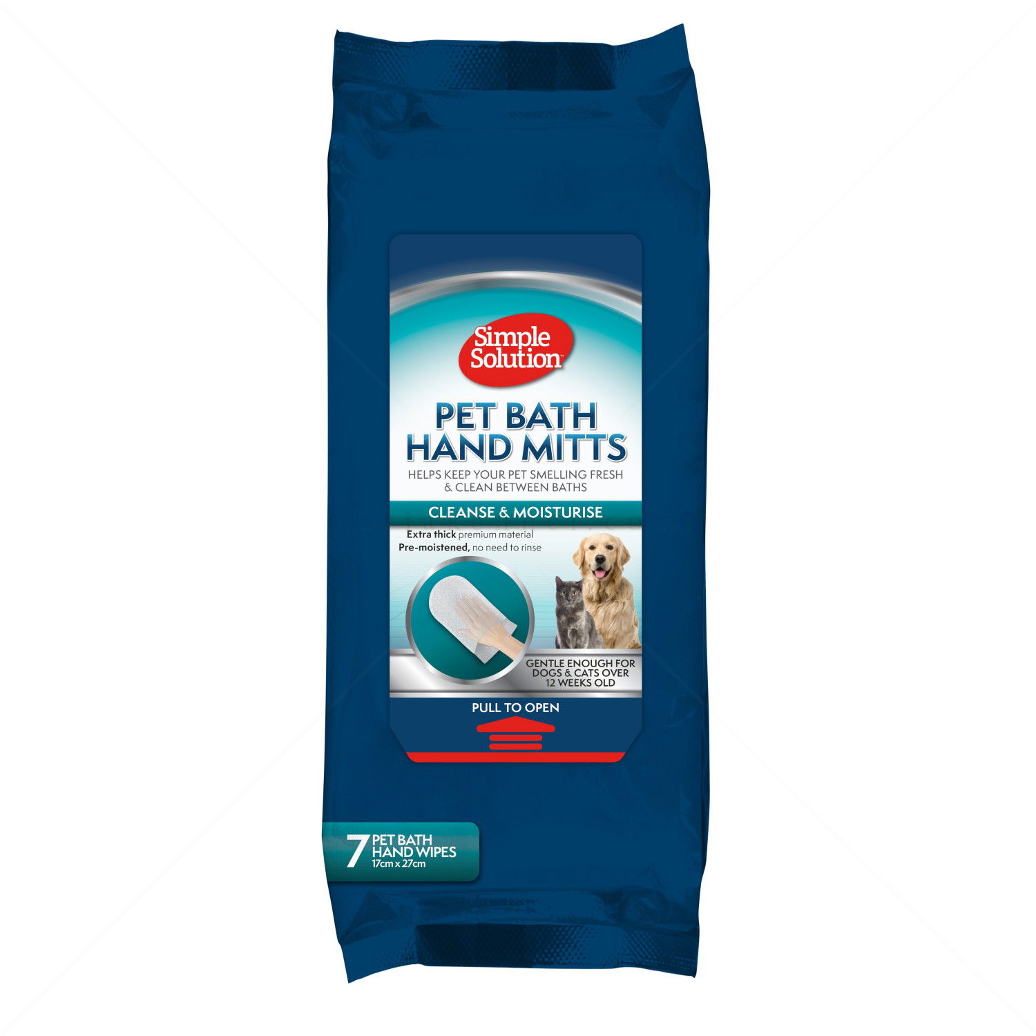 SIMPLE SOLUTION Мокри кърпи за суха баня, 7 бр.