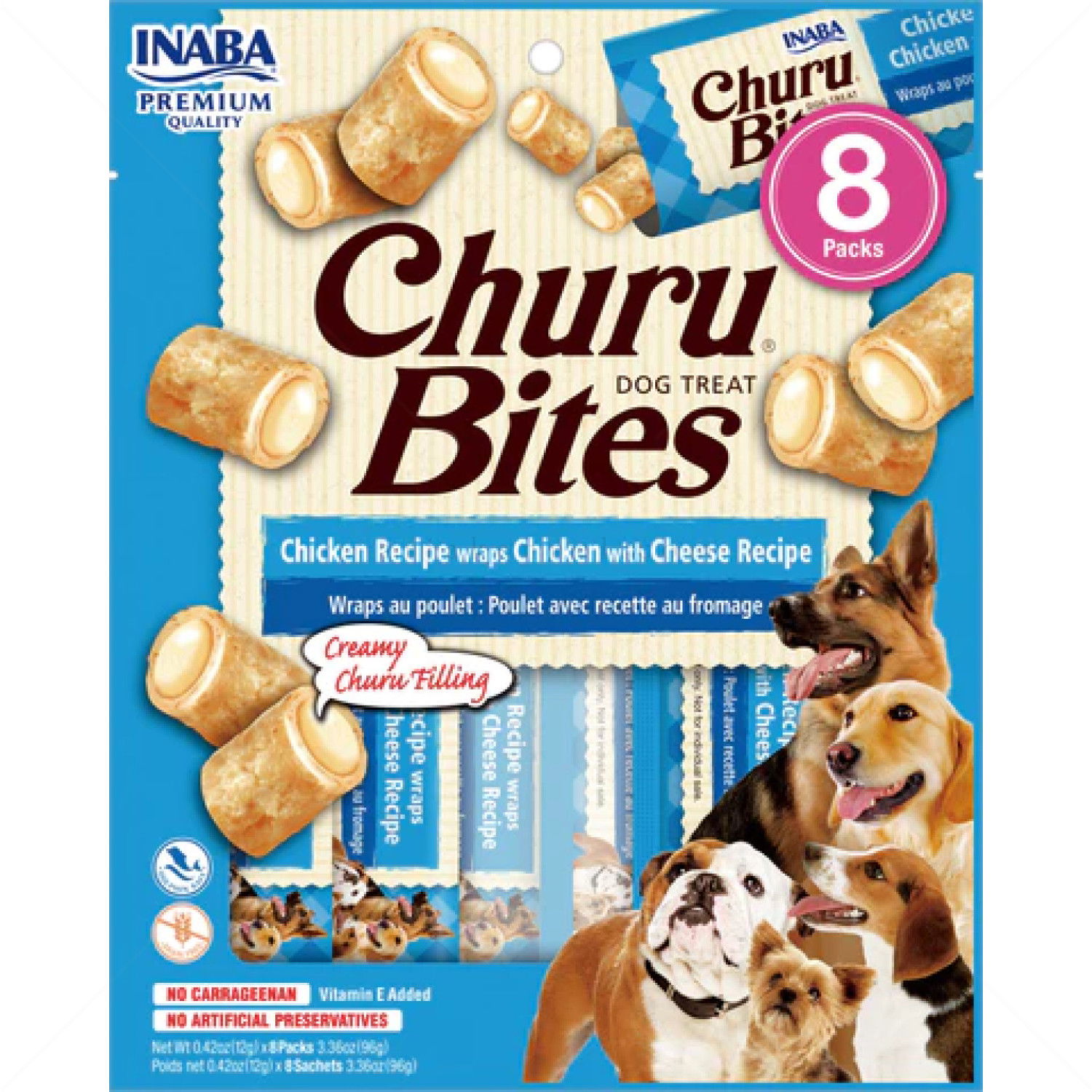 INABA Churu Bites 8х12 гр. джобчета с мек пълнеж от пиле и сирене