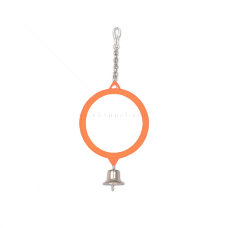 TOMMI Цветно огледало със звънче за птици, оранжево